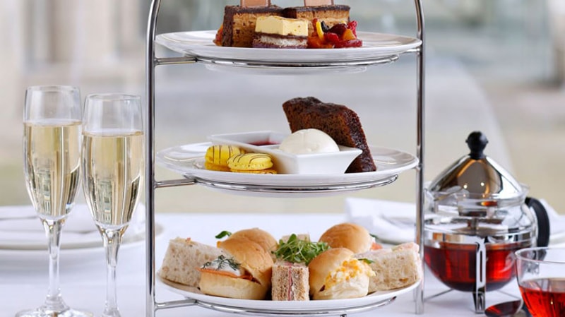 Afternoon Tea for Two with a Glass of Champagne